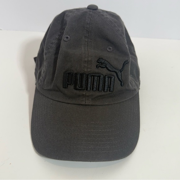 Puma Women's Black Logo Embroidery Adjustable Strap 100% Cotton Baseball Cap Hat - Picture 1 of 7